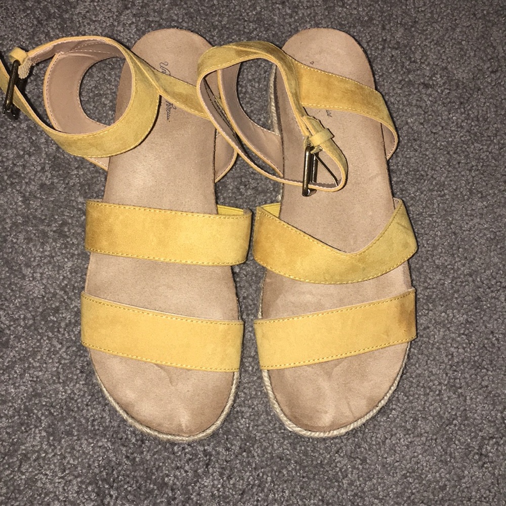 Yellow espadrille sandals